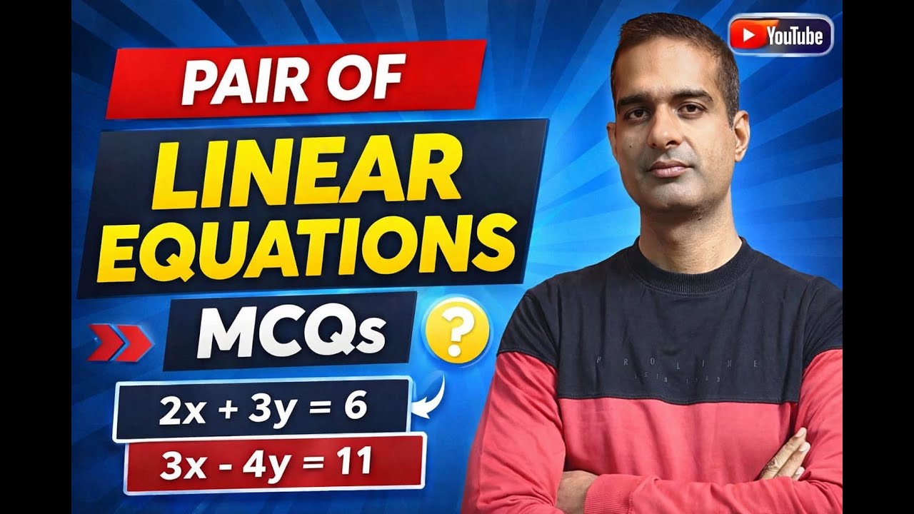 pair of linear equaitons in two variables MCQs   HD 720p