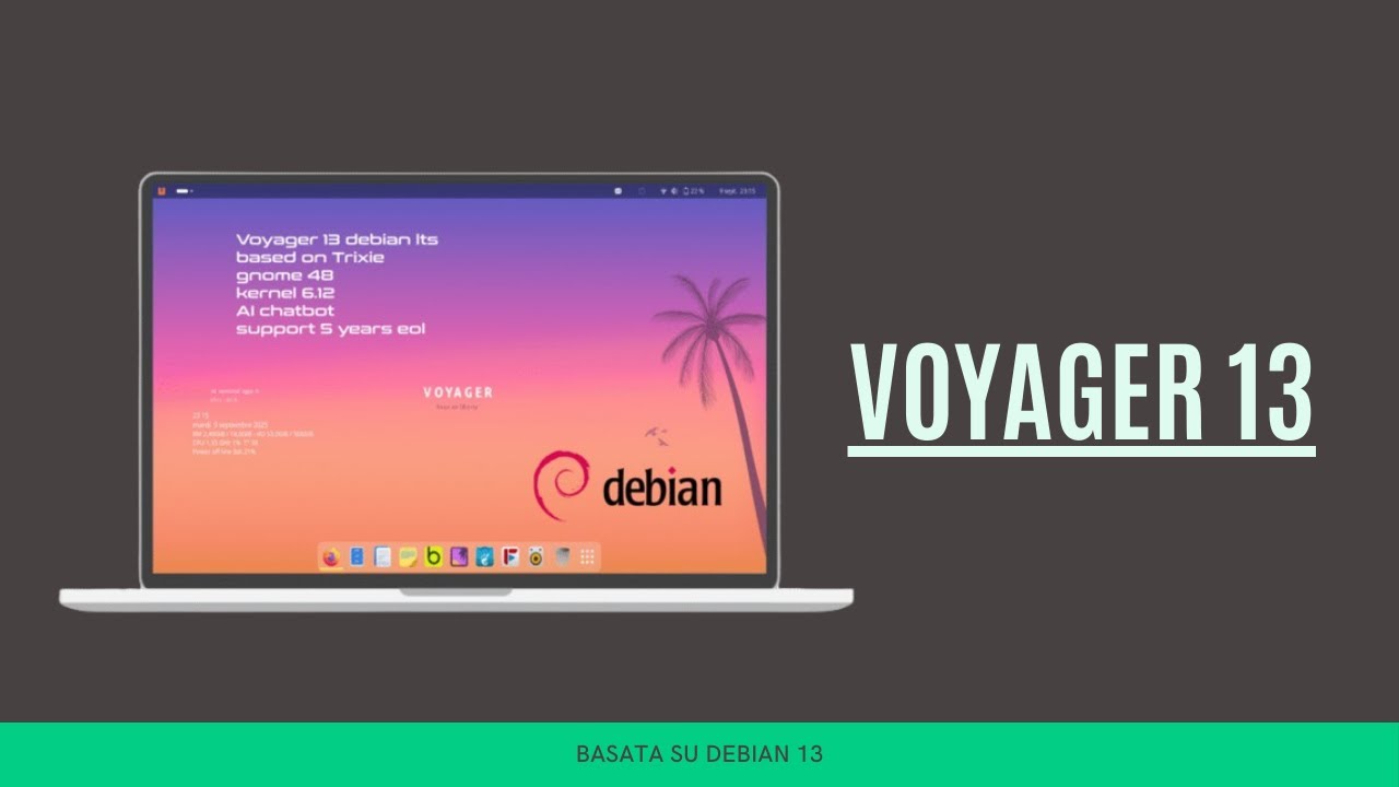 Voyager 13: basata su Debian Linux 13! [2025]