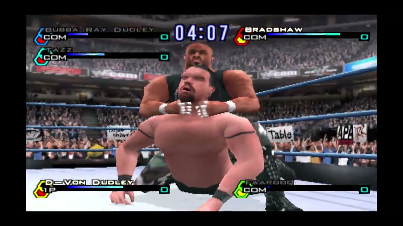 WWF Smackdown! Just Bring It - PS2 Gameplay - Dudley Boyz vs APA - Tag Match