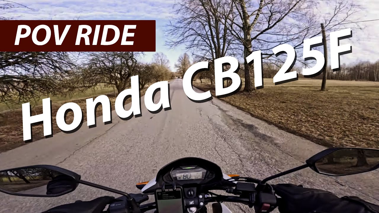 Relaxing motorcycle ride. Honda CB125F (CBF125M). RAW sound Onboard.