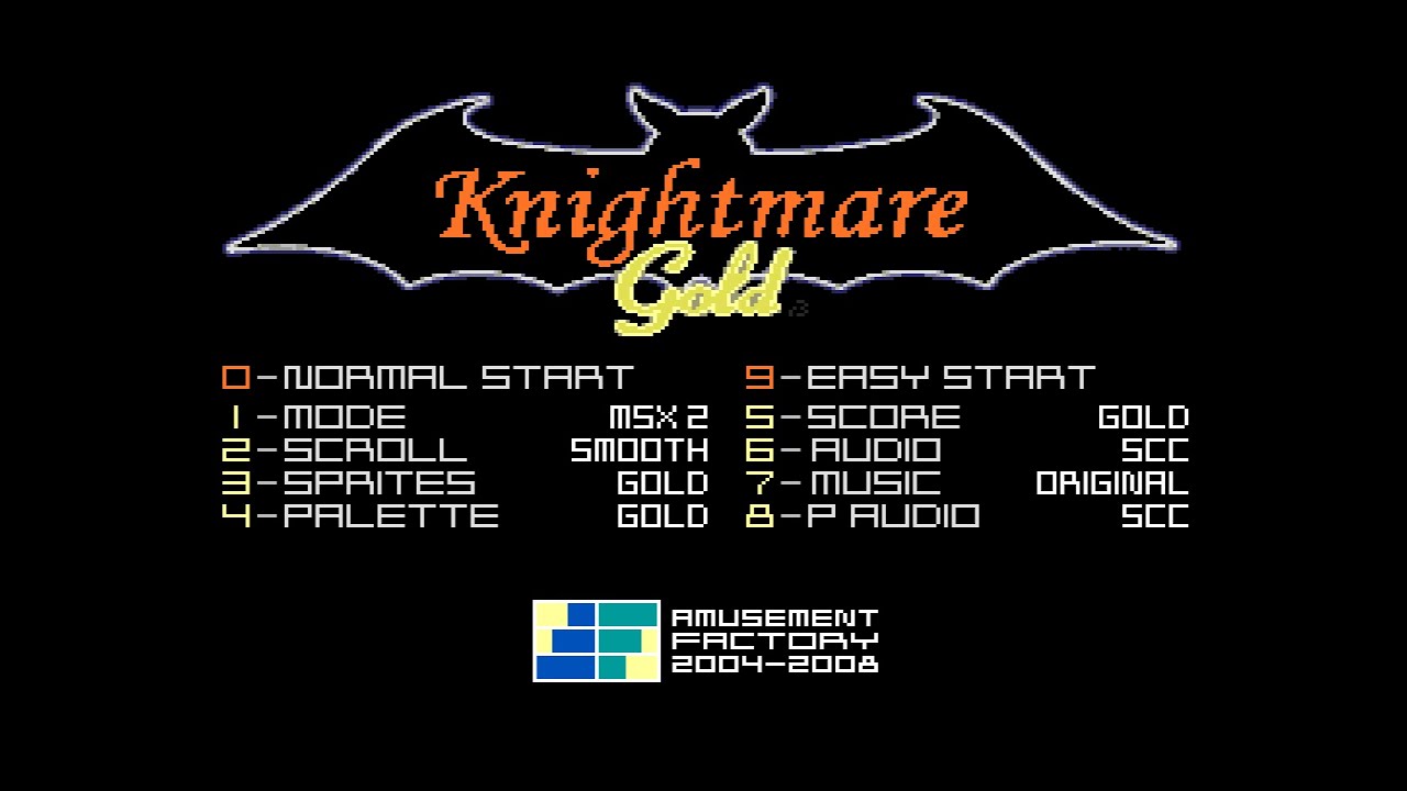 Knightmare Gold 2.0. MSX2/SCC. Konami 1986 / Amusement Factory 2017. Full Playthrough (2 laps!)