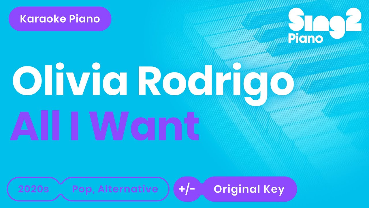 All I Want - Olivia Rodrigo | High School Musical (Karaoke Piano)