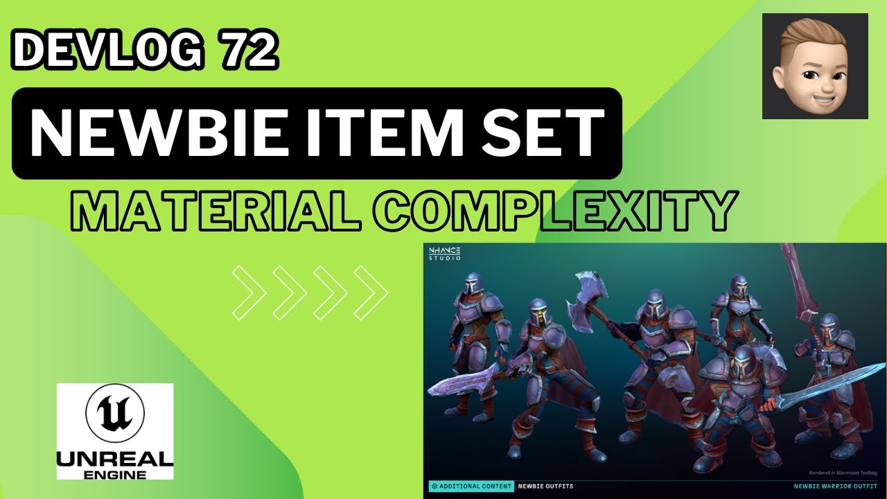 UE5 devlog: Integrated newbie item set - character material complexity