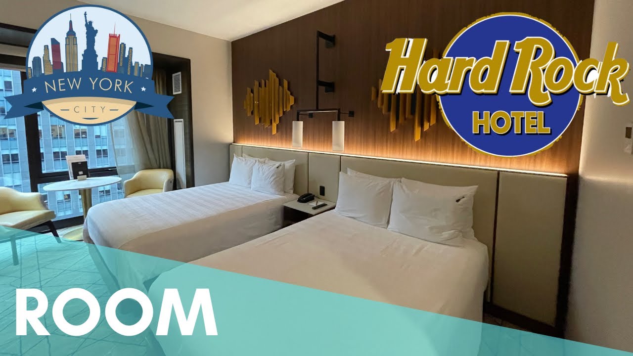 THE HARD ROCK 🎸 HOTEL 🏨 NEW YORK CITY🗽2 QUEEN 👸 BEDS ROOM 🛏 TOUR 📸 TIMES SQUARE NYC 🇺🇸 2022