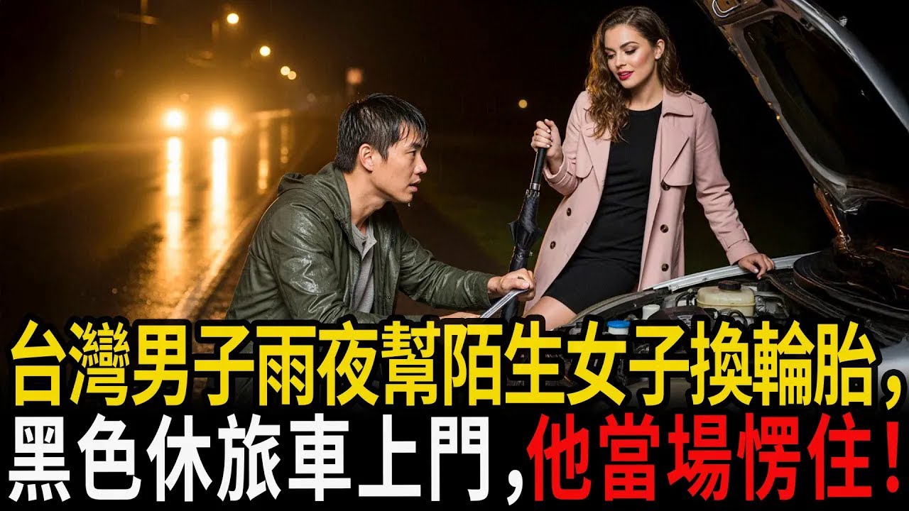 台灣男子雨夜幫陌生女子換輪胎， 三天後黑色休旅車上門令他當場愣住！#感人故事 #老年故事 #口述故事 #人生故事 #幸福故事