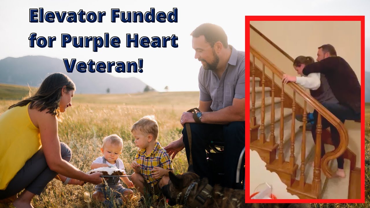 Wife Carrying Paralyzed Veteran Husband Upstairs, We Are Funding Their Elevator!