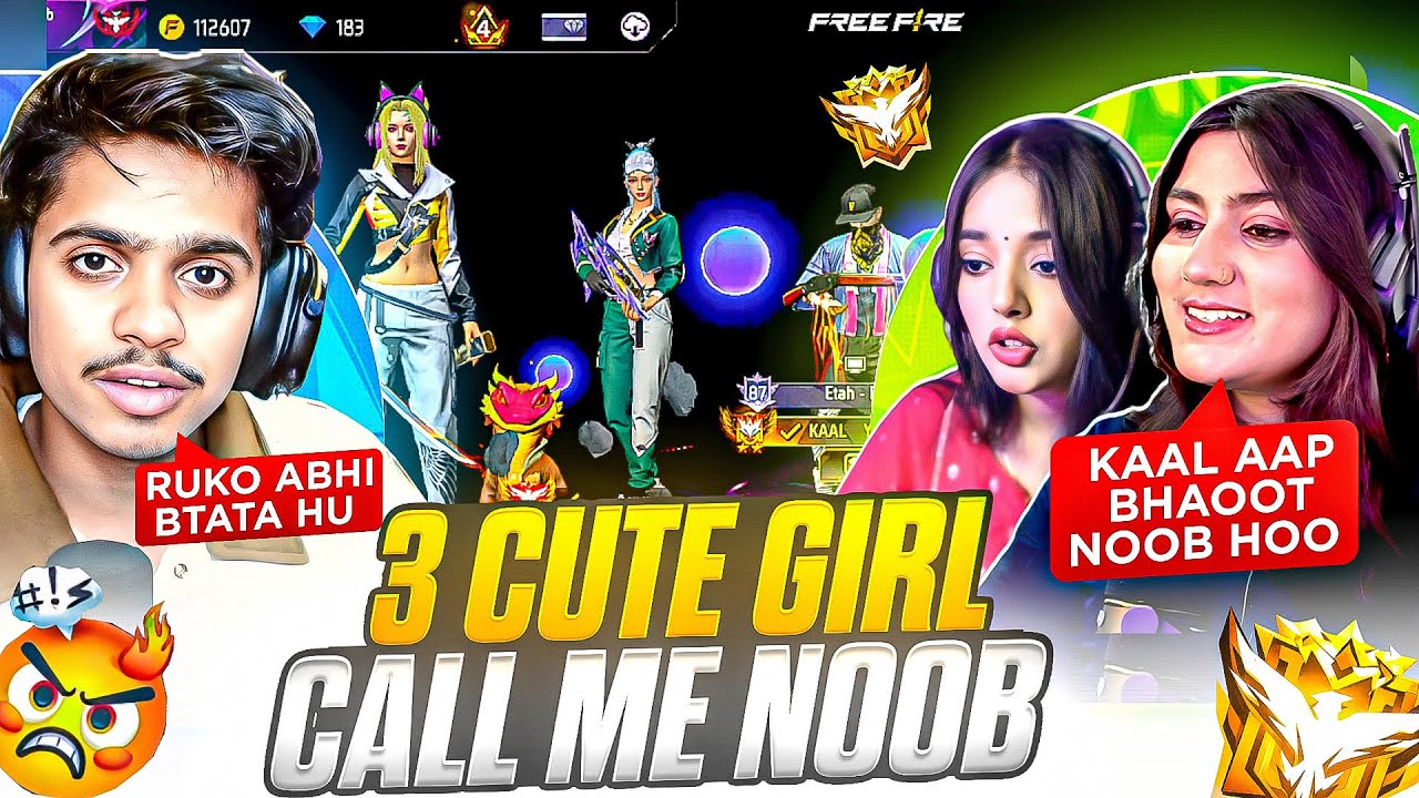 CUTE V BADGE GRIL STREAMER VS KAAL YT ON CS RANKED😱 1 VS 4 👿 GARENA FREE FIRE