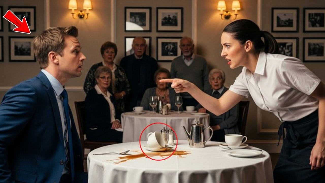 Im Café fürchteten alle den unhöflichen Millionär – bis die neue Kellnerin aufstand.