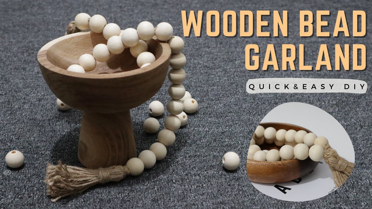 DIY | How to make BOHO Home Decor - WOODEN BEAD GARLAND WITH TASSEL | QUICK AND EASY HANDMADE DECOR