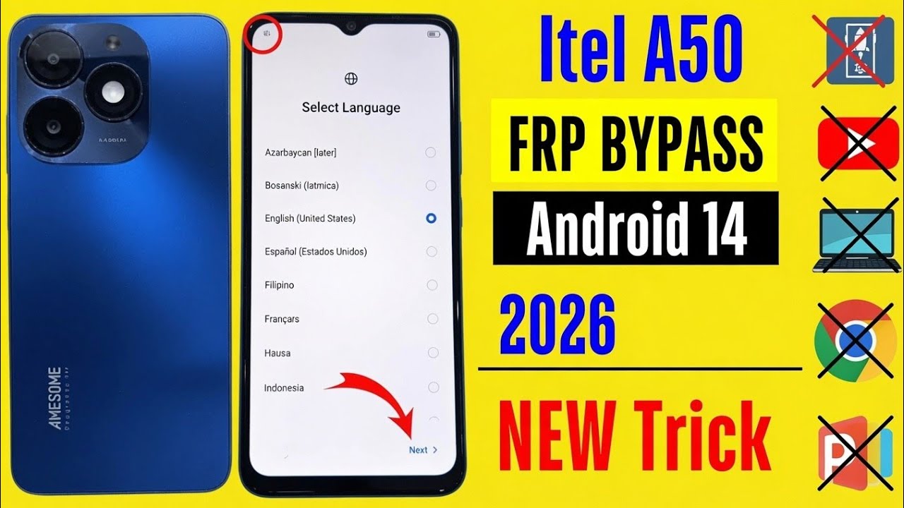 ITEL A50 FRP BYPASS | ITEL A50 GOOGLE ACCOUNT BYPASS 2026 