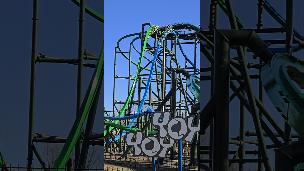 Coolest first drop in a duelling coaster! YOY, new RMC single rails in Walibi Holland! #yoy #rmc