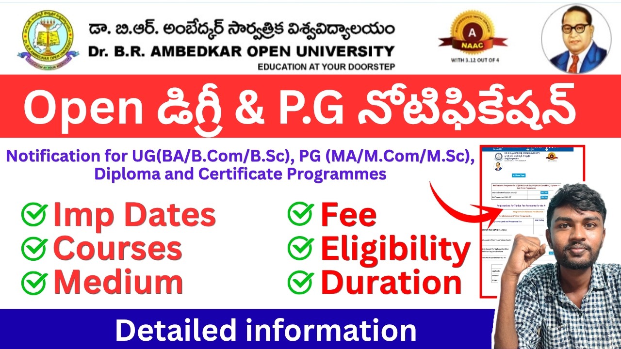 open degree admission Notification 2026💥 braou admission 2026 | ts open degree application process