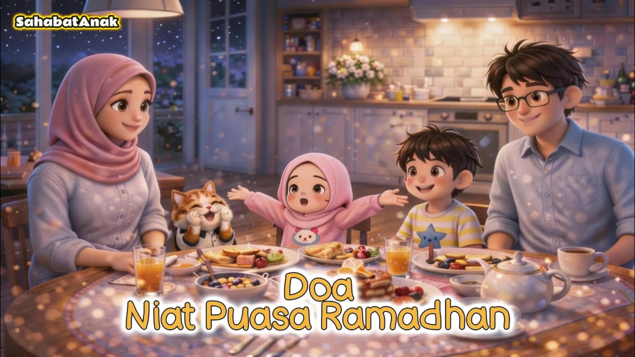 🕌🌙 Doa Niat Puasa Ramadhan | Lagu Anak Islami Viral Bikin Cepat Hafal!
