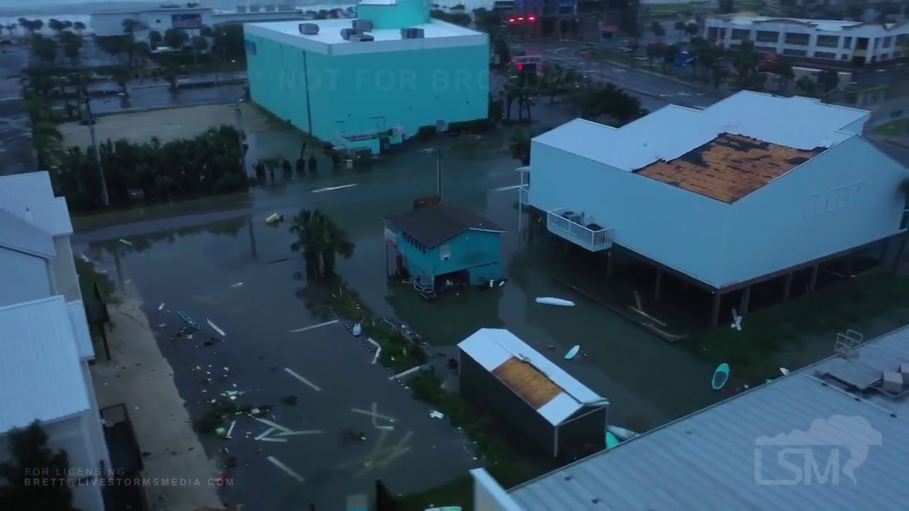 09-16-2020 Gulf Shores, AL - Damage and Flooding Drone from inside eye