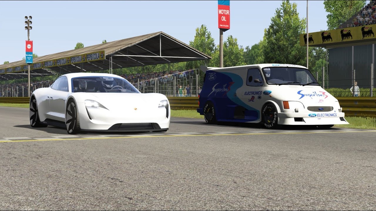 Porsche Mission E  vs Ford Supervan III at Monza Full Course