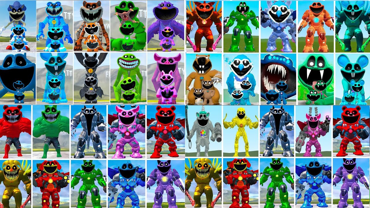 ALL EVOLUTION OF ALL MECHA TITAN FAMILY SMILING CRITTERS POPPY PLAYTIME CHAPTER 3 in Garry's Mod