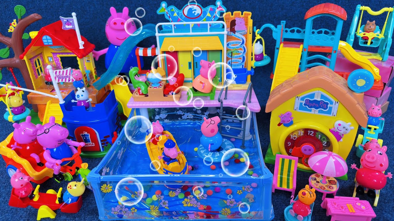 12 Minutes Satisfying with Unboxing Cute Peppa Pig Water Park Swimming Pool Playset ASMR｜Review Toys