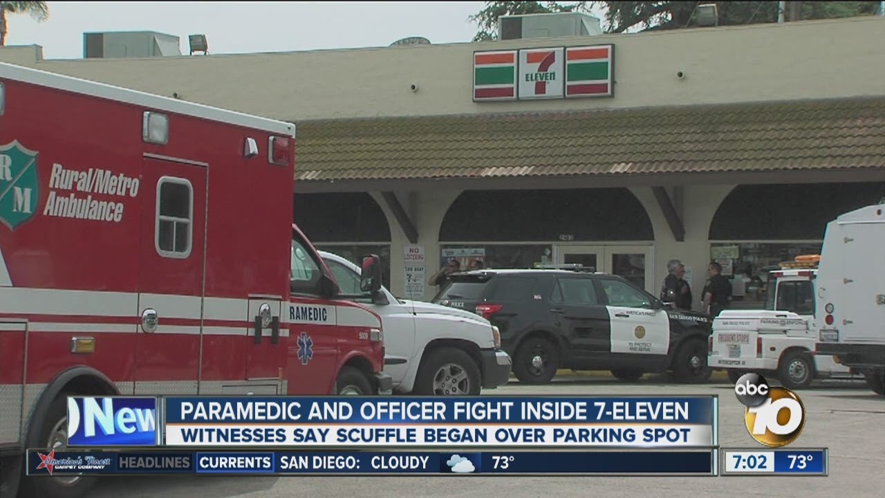 Paramedic, parking officer fight inside 7-Eleven: Witnesses say fight began over parking spot