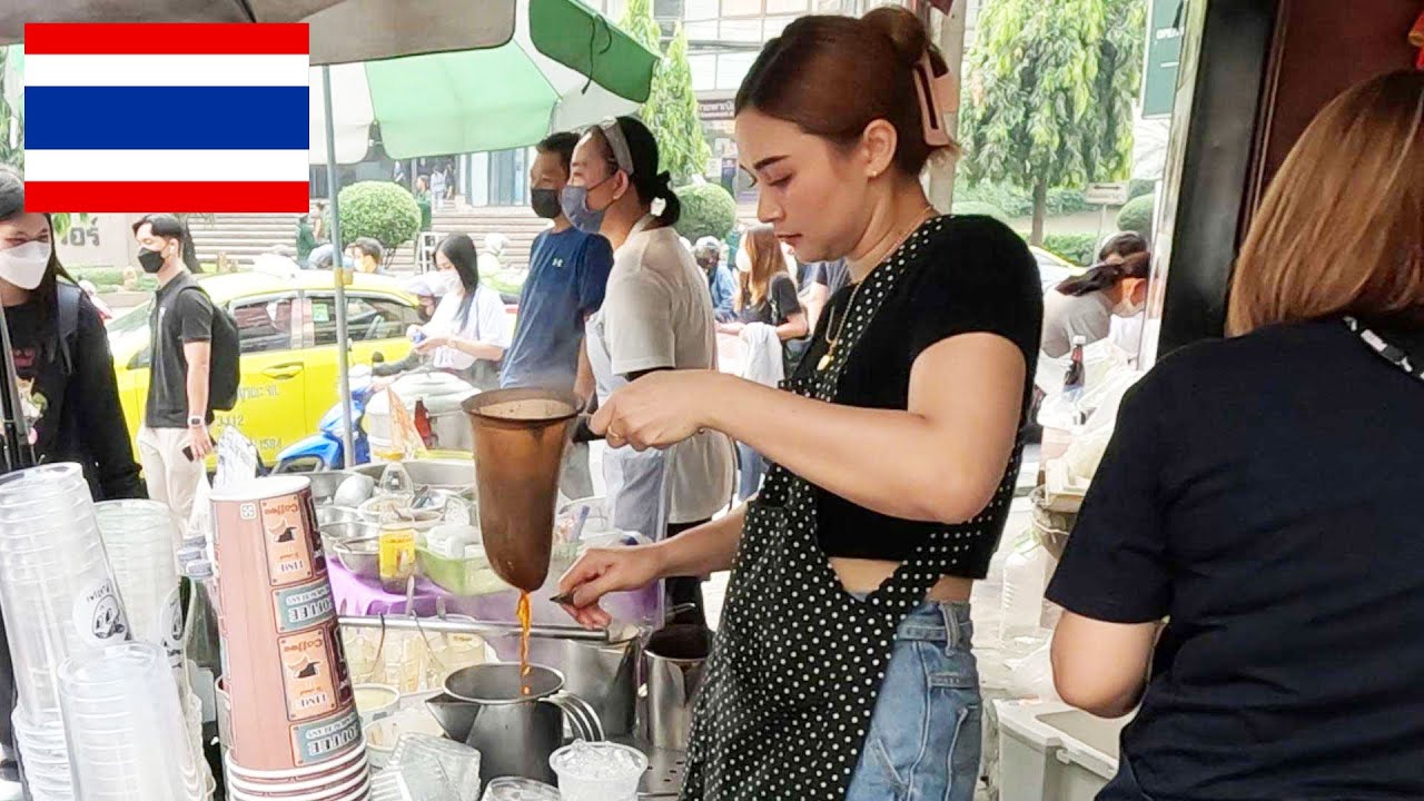 Утренняя кофейная леди известна своей милой в Бангкоке!PloySai_Coffee: тайская уличная еда