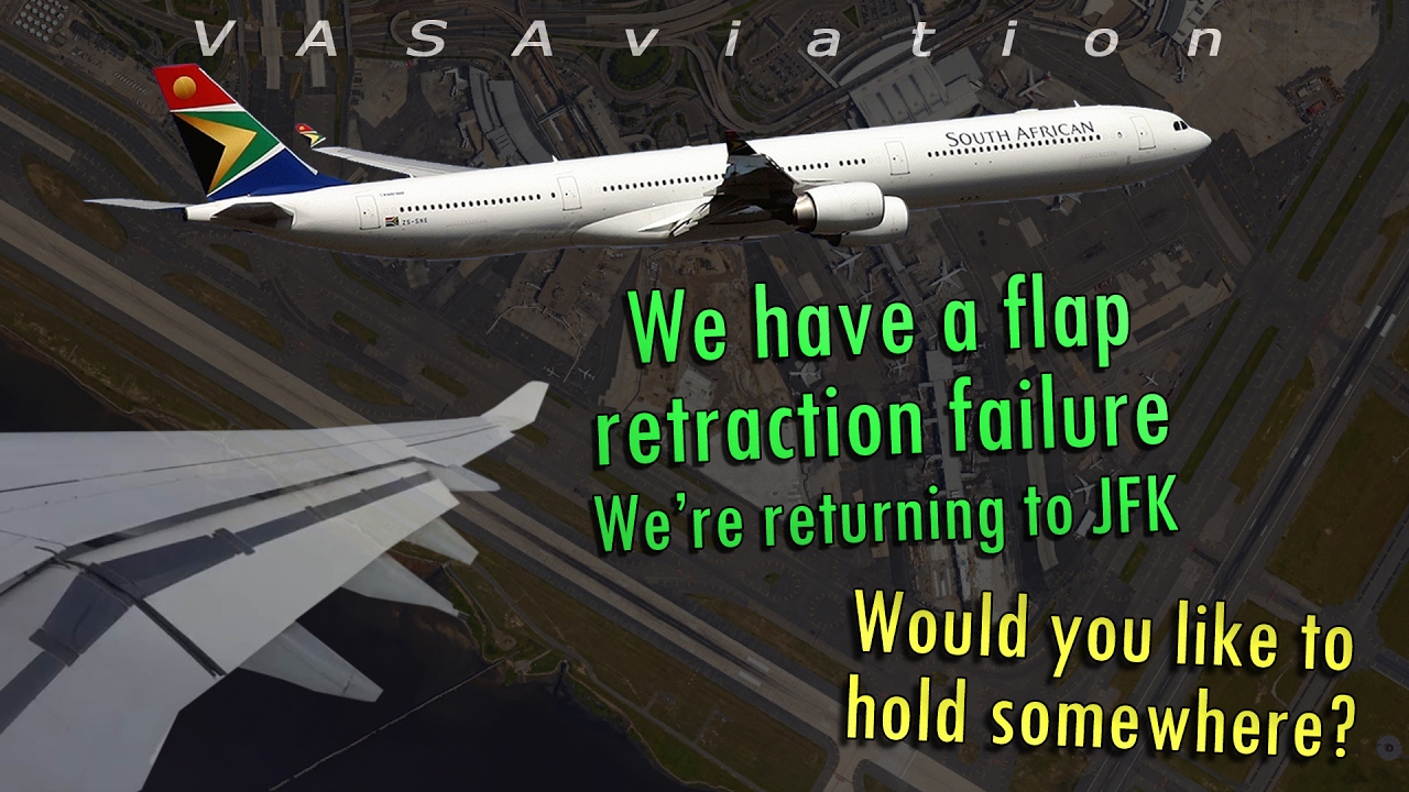 [REAL ATC] South African A340 FLAPS STUCK DOWN | Kennedy JFK