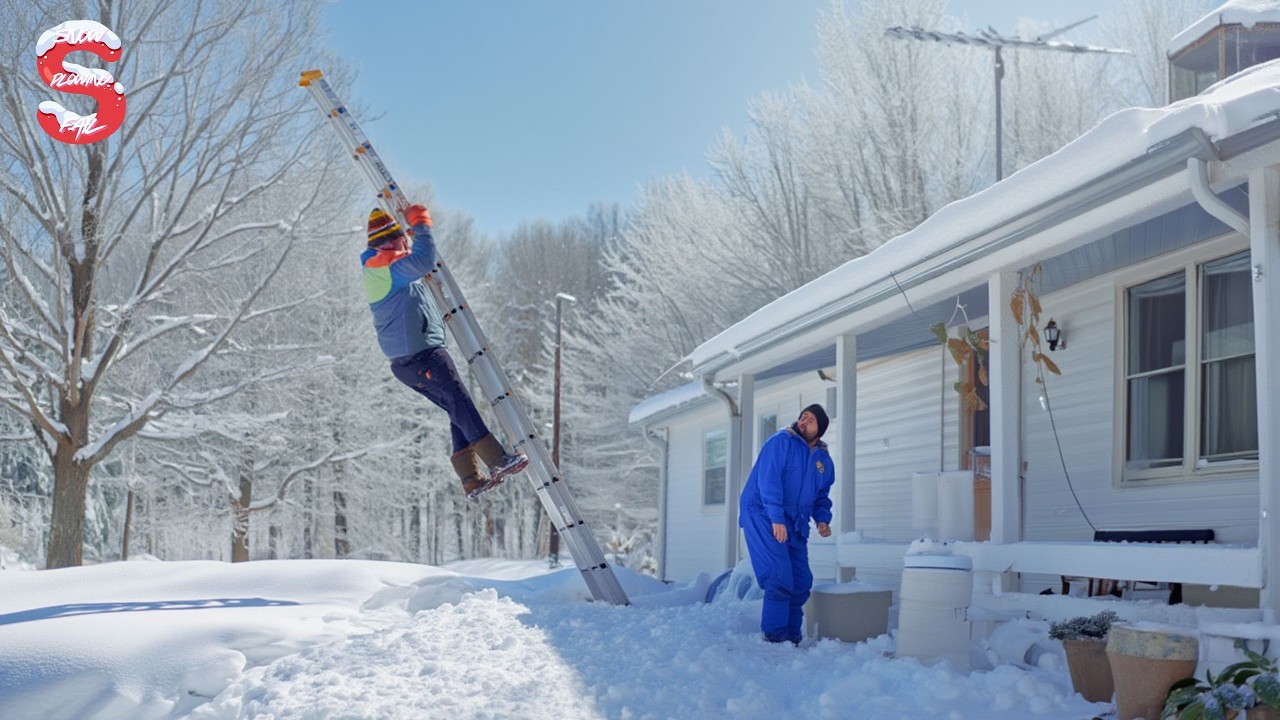 Skilled Snow Removal: Massive Roof Avalanche | Extreme Challenging Roof Snow Clearing Moments #23