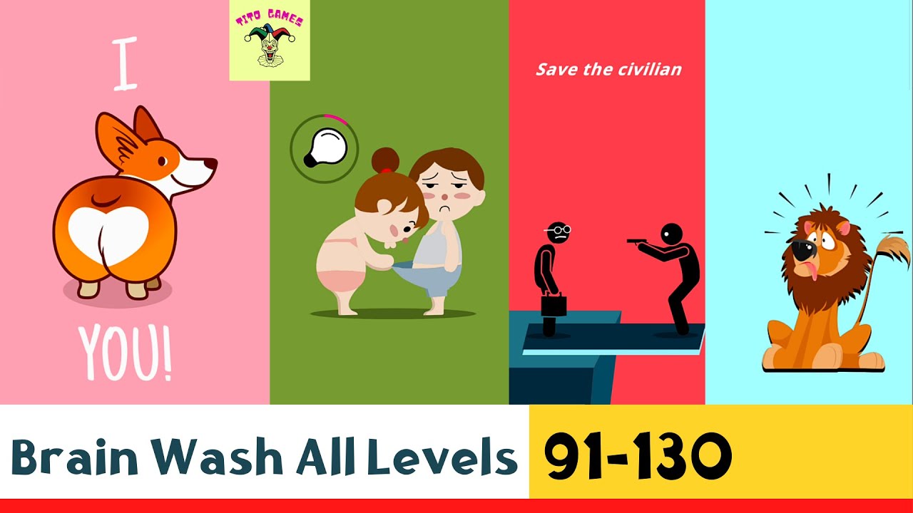 Brain Wash - Gameplay All Levels -  Level 91-130 (Android, iOS) #Brain_Wash