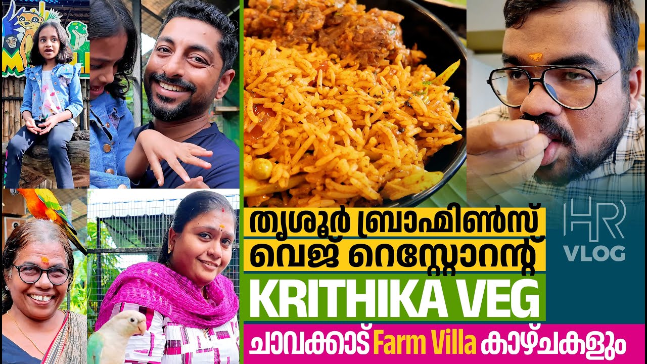 കൂട്ടുകാരന്റെ കൂടെ ഒരു അടിപൊളി തൃശ്ശൂർ യാത്ര | Krithika Veg Restaurant & Farm Villa | Family Vlog