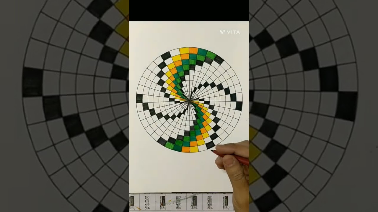 Geometric colourful pattern easy drawing☸️