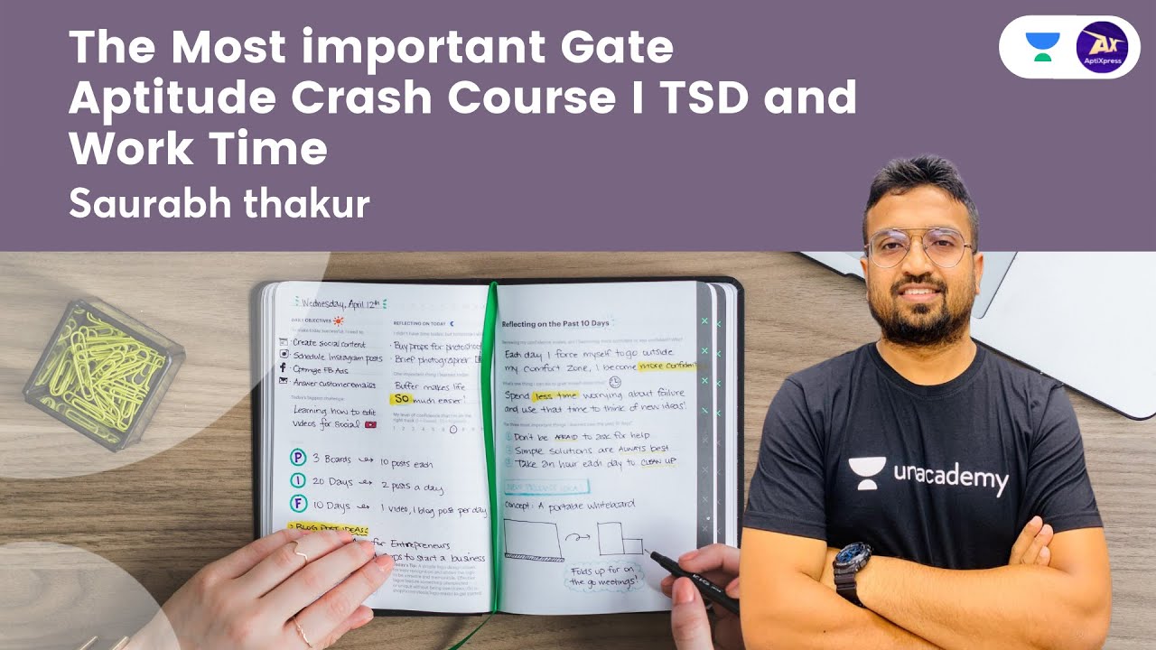 The Most important Gate Aptitude Crash Course I TSD and Work Time | By Saurabh Thakur