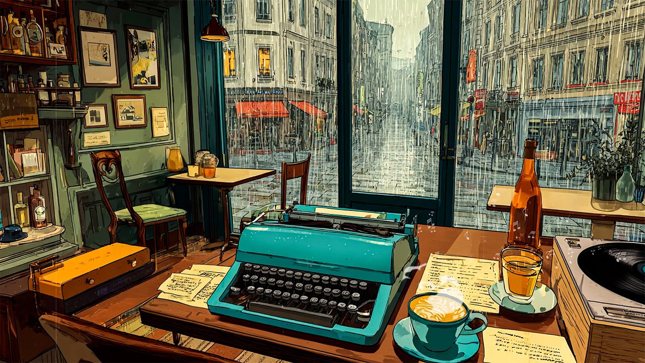 A Peaceful Rainy Morning 🌧️ Slow Vintage Sounds for Relax, Study & Sleep