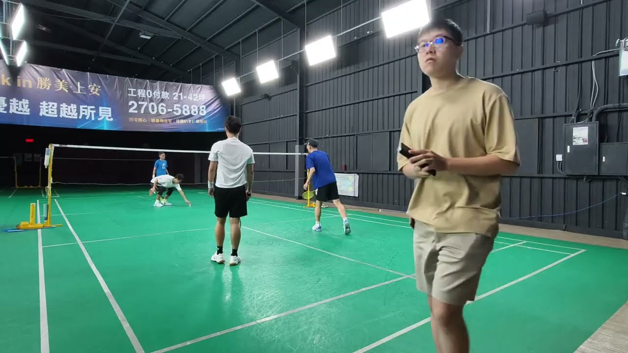 2/27 K歌盃Game 4 賢哥傑哥 21 : 14 強哥🇵🇭James #雙打 #福雅羽球會館1號場地 #badminton 