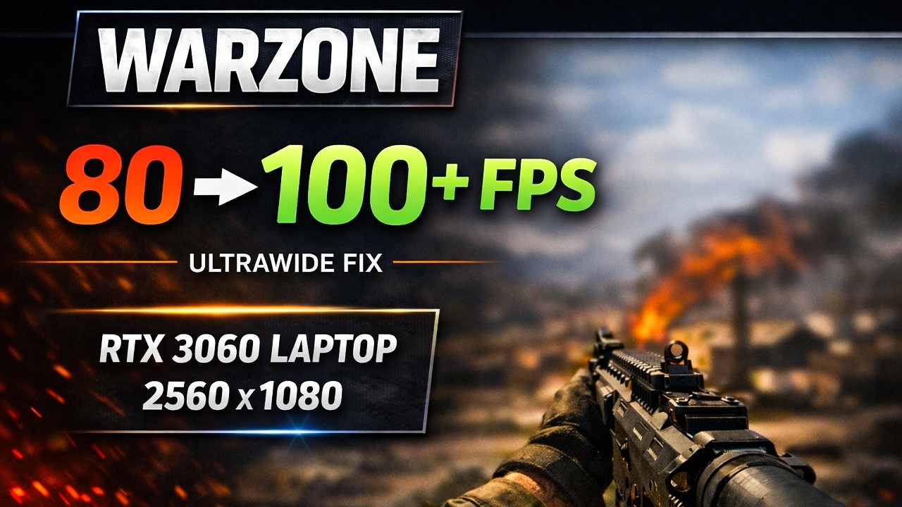 Warzone RTX 3060 Laptop FPS Fix (2560x1080 Ultrawide) | 80 to 100+ Stable FPS
