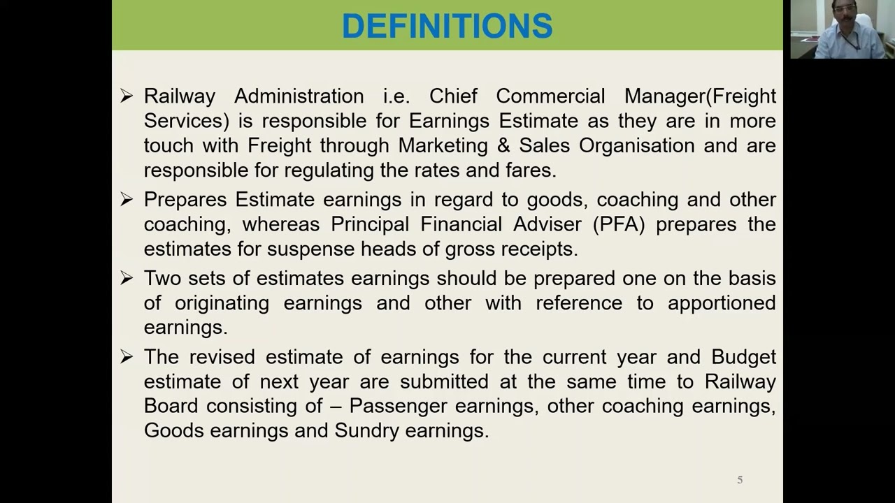 Earnings Budget by Shri B D Christopher on 24-01-2022