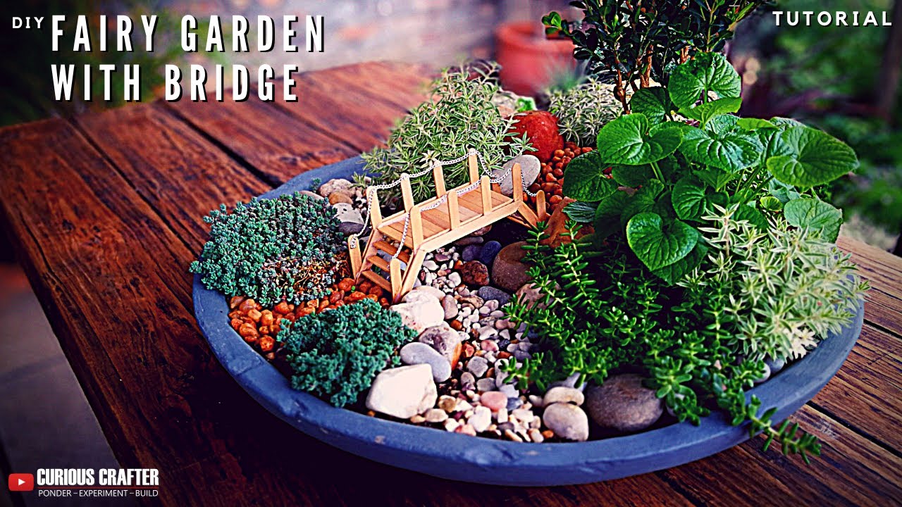 DIY Fairy Garden with Bridge Tutorial