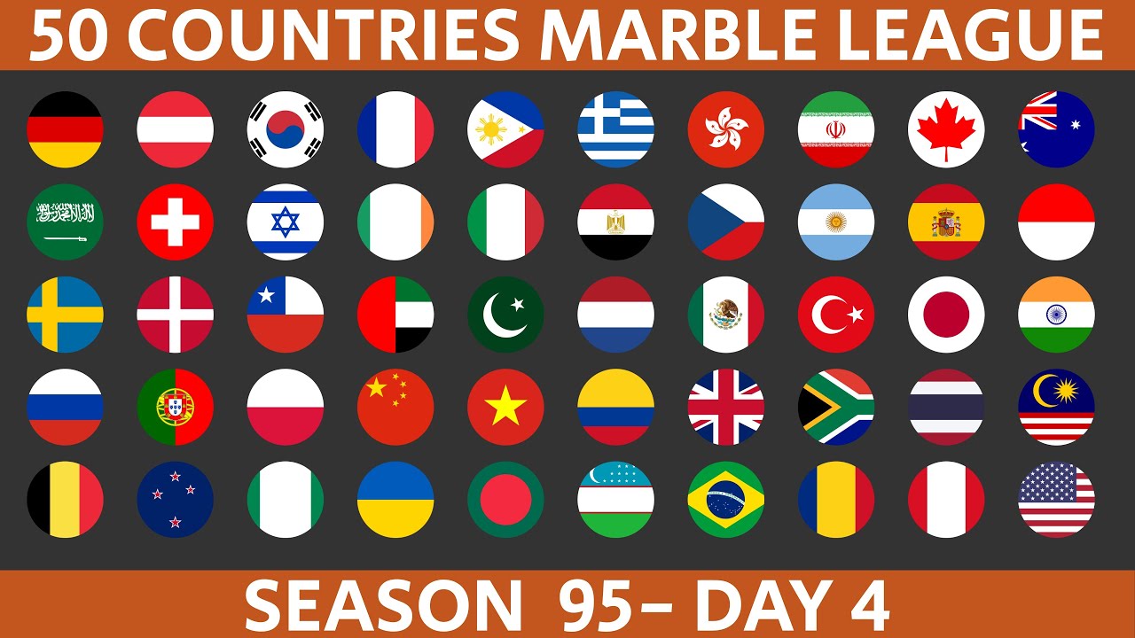 50 Countries Marble Race League Season 95 Day 4/10 Marble Race in Algodoo
