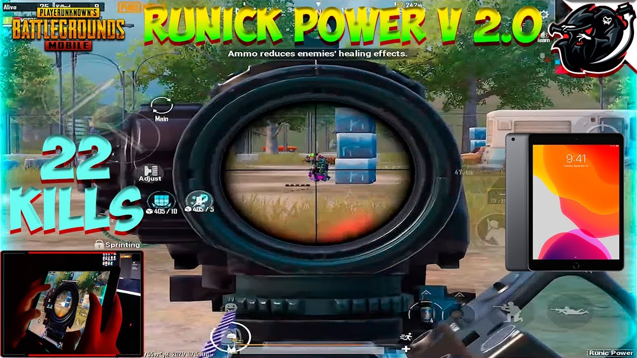 HANDCAM IPad 8th GENERATION 🔥 PUBG MOBILE  |  RUNIC POWER V 2.0 | MORTEPUBG 😈 4finger + GYRO