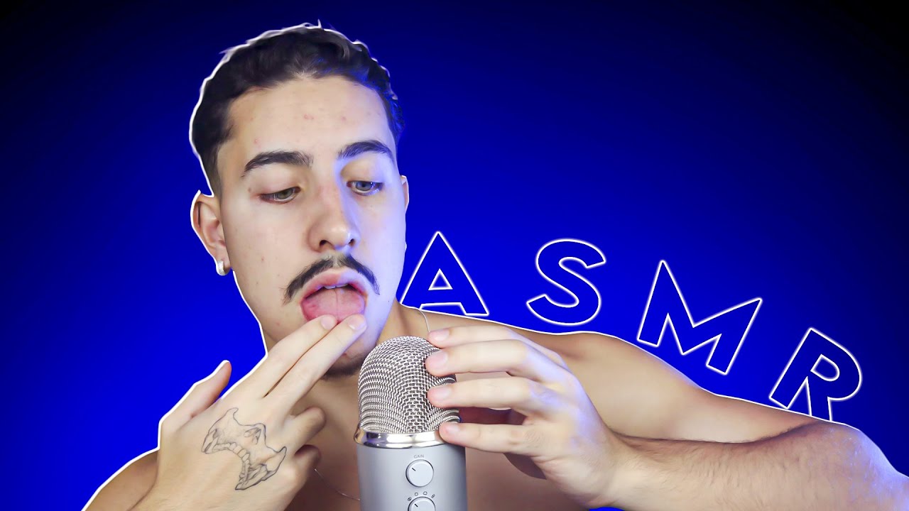 ASMR APERTANDO o microfone + SPIT PAINTING 😴