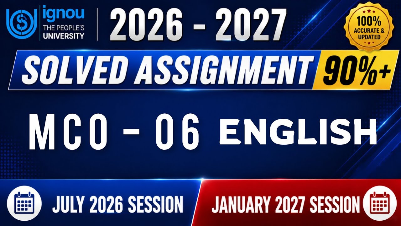 MCO-06 Solved Assignment 2026-27 | IGNOU Solved Assignment 2026-27 | Marketing Management | English