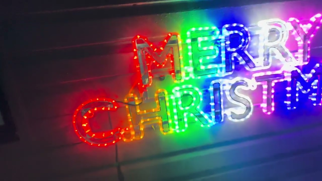 Colourful Merry Christmas Rope Light Motif