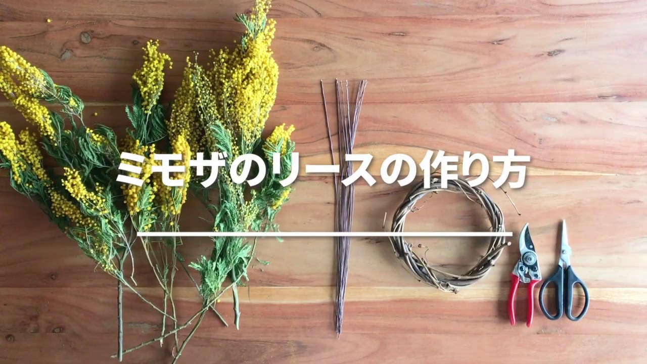 【春を告げる】リースの作り方 - 032 ～ミモザのリースの作り方～