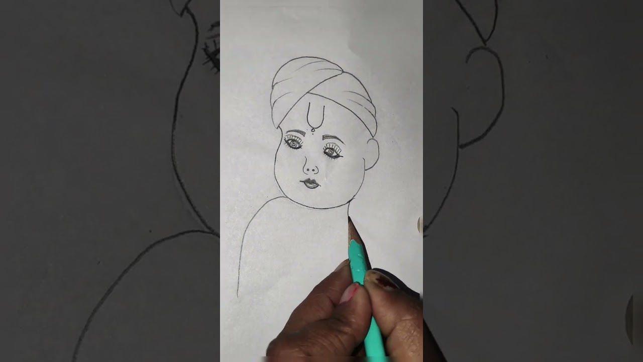 How to draw a krishna #viral video#viral lyrics 