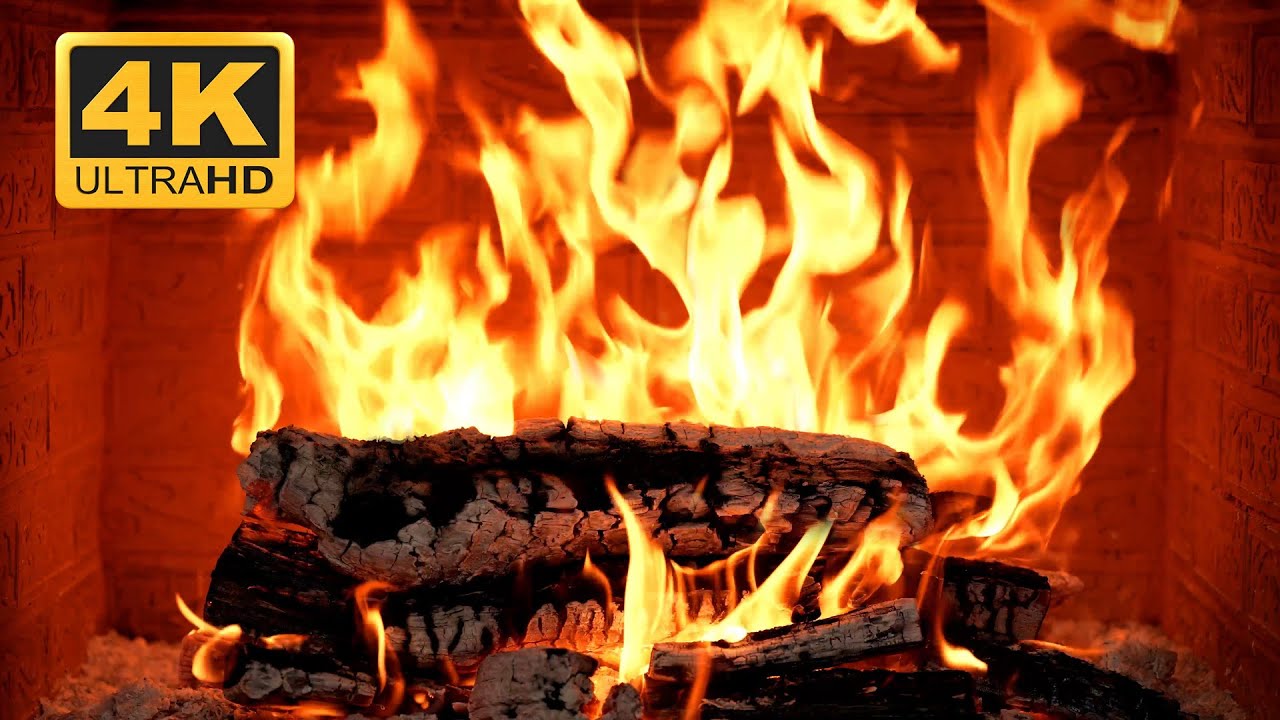 🔥 Cozy Fireplace 4K Ultra HD. Crackling Logs & Dancing Flames for Night Ambience