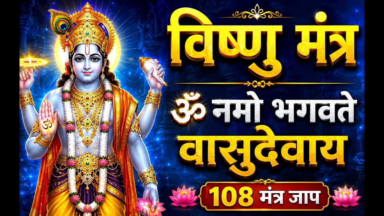 ॐ नमो भगवते वासुदेवाय मंत्र | शक्तिशाली विष्णू मंत्र जप | Om Namo Bhagavate Vasudevaya १०८ वेळा
