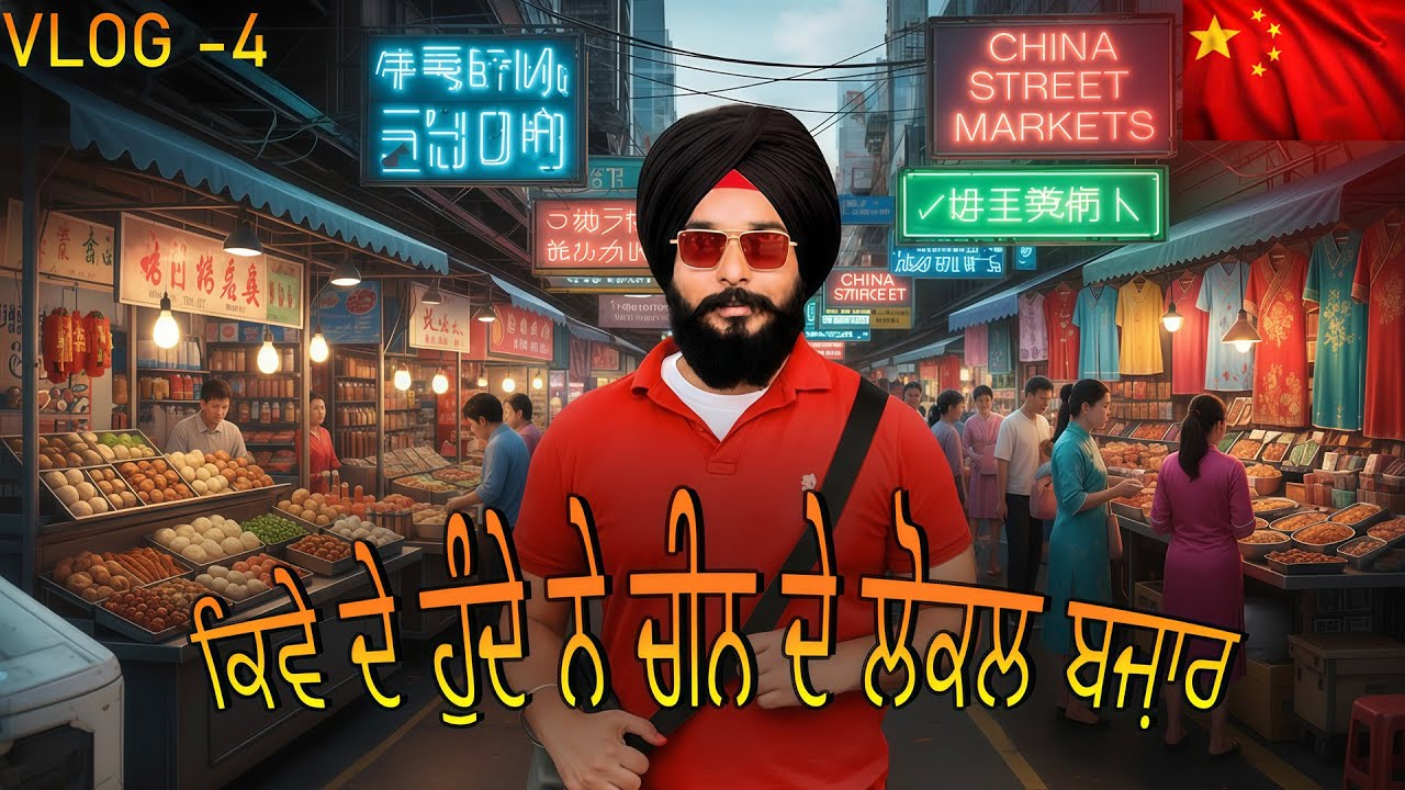 ਚੀਨ ਦੇ ਲੋਕਲ ਬਾਜ਼ਾਰ ਦਾ ਗੇੜਾ || SIKH TRAVELLER IN CHINA 🇨🇳 LOCAL MARKET PUNJABI VLOG