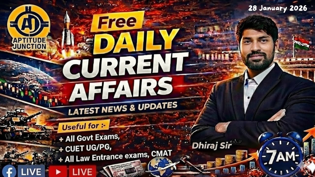 Daily News Hook: 28 Jan Daily Current Affairs 2026 | Best for MBA, LAW & Govt Exams