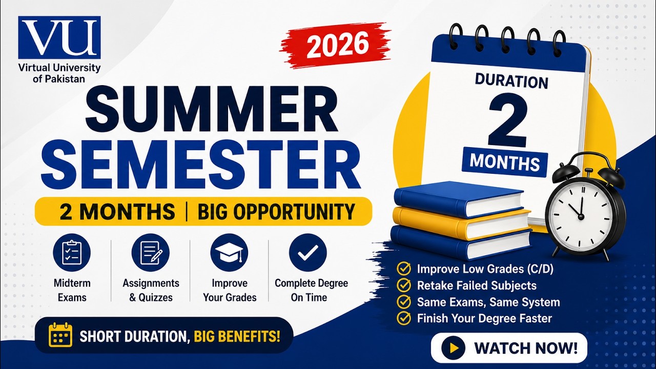 VU Summer Semester 2026 | Complete Guide (Dates, Rules & Eligibility)