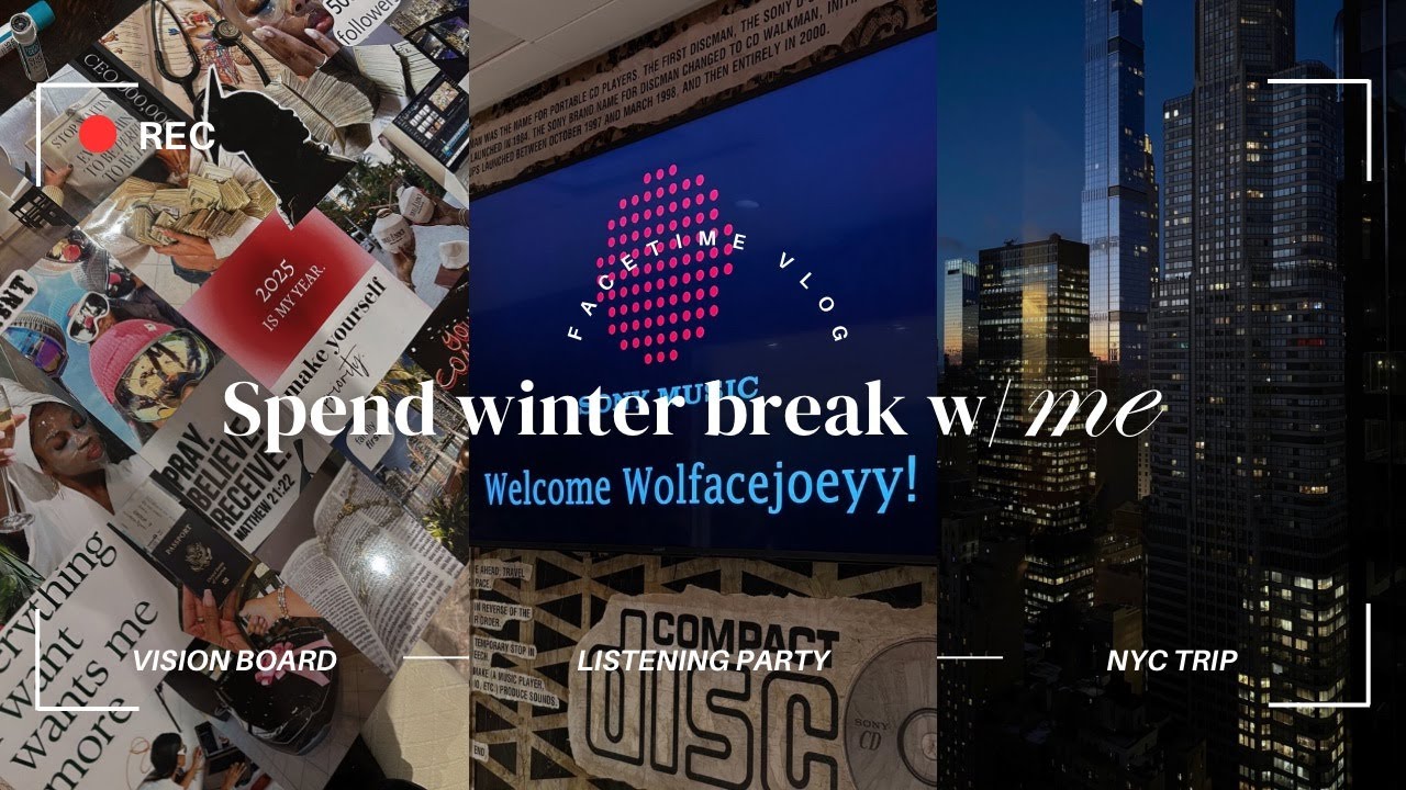Vlog | Spend winter break with me: vision boards, listening party, NYC trip, & more!