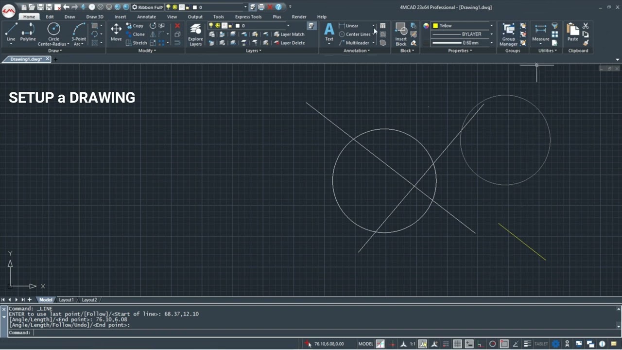 4MCAD v23 - Working with Drawings