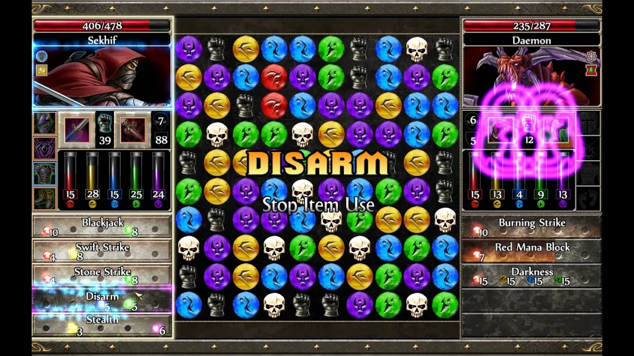 Puzzle Quest 2 - Assassin 24 gem triple strike