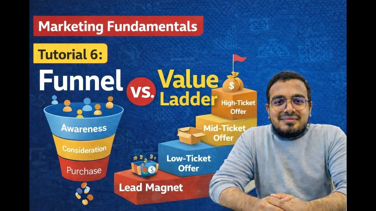 Funnel vs Value Ladder Explained | Marketing Fundamentals Tutorial 6